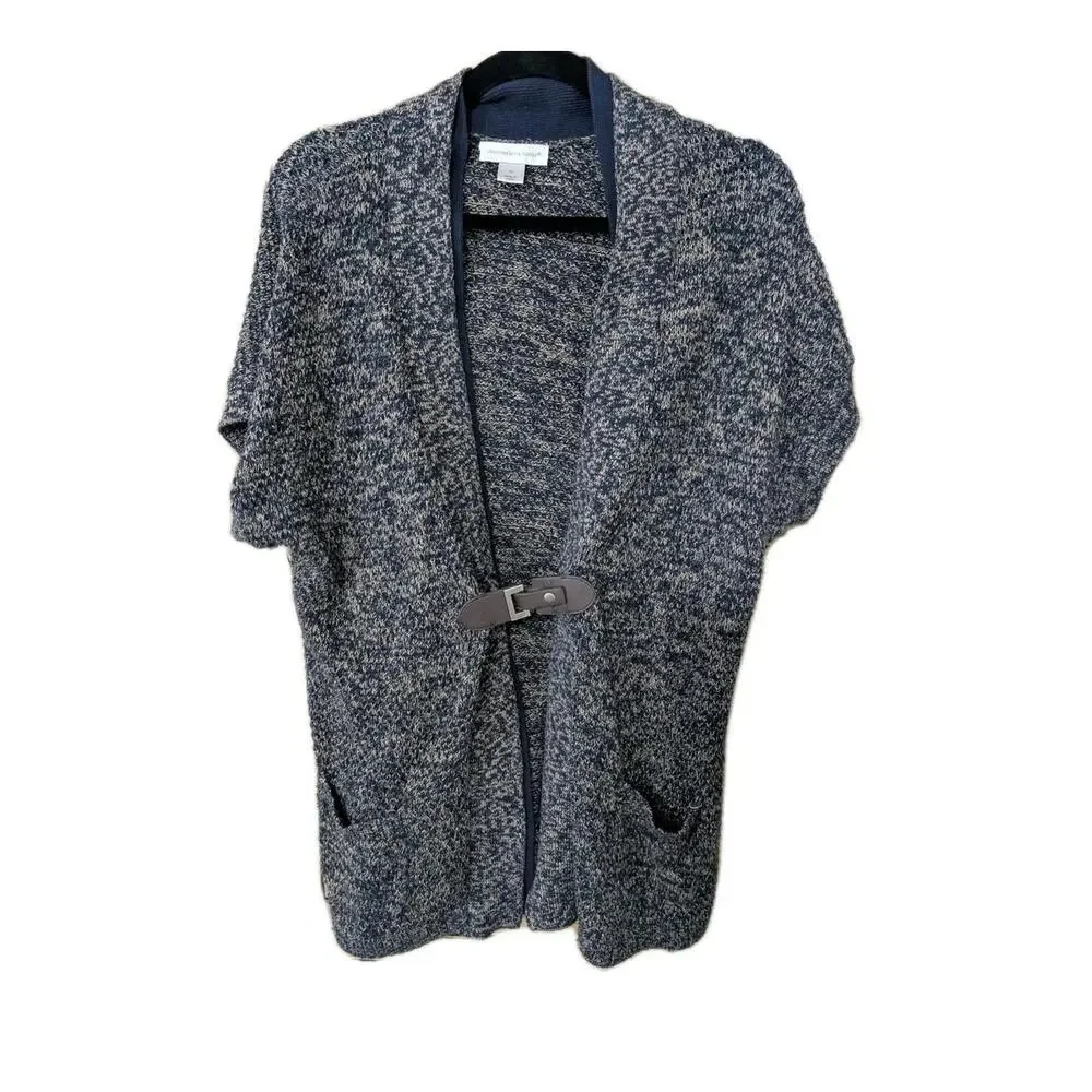 Christopher & Banks XL Tunic Blue Buckle Cardigan Sweater Pockets
